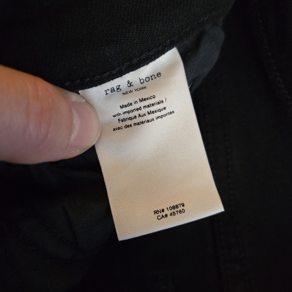 Rag & Bone sz 24 Nina High Rise Ankle Cigarette black jeans with frayed hem - Picture 6 of 13